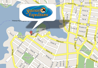 Click on the map to show our relation to Seattle, Vancouver and Sidney
